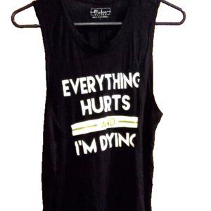 miken flow Womans Tank Top black size L fitness inspirational gym clothing